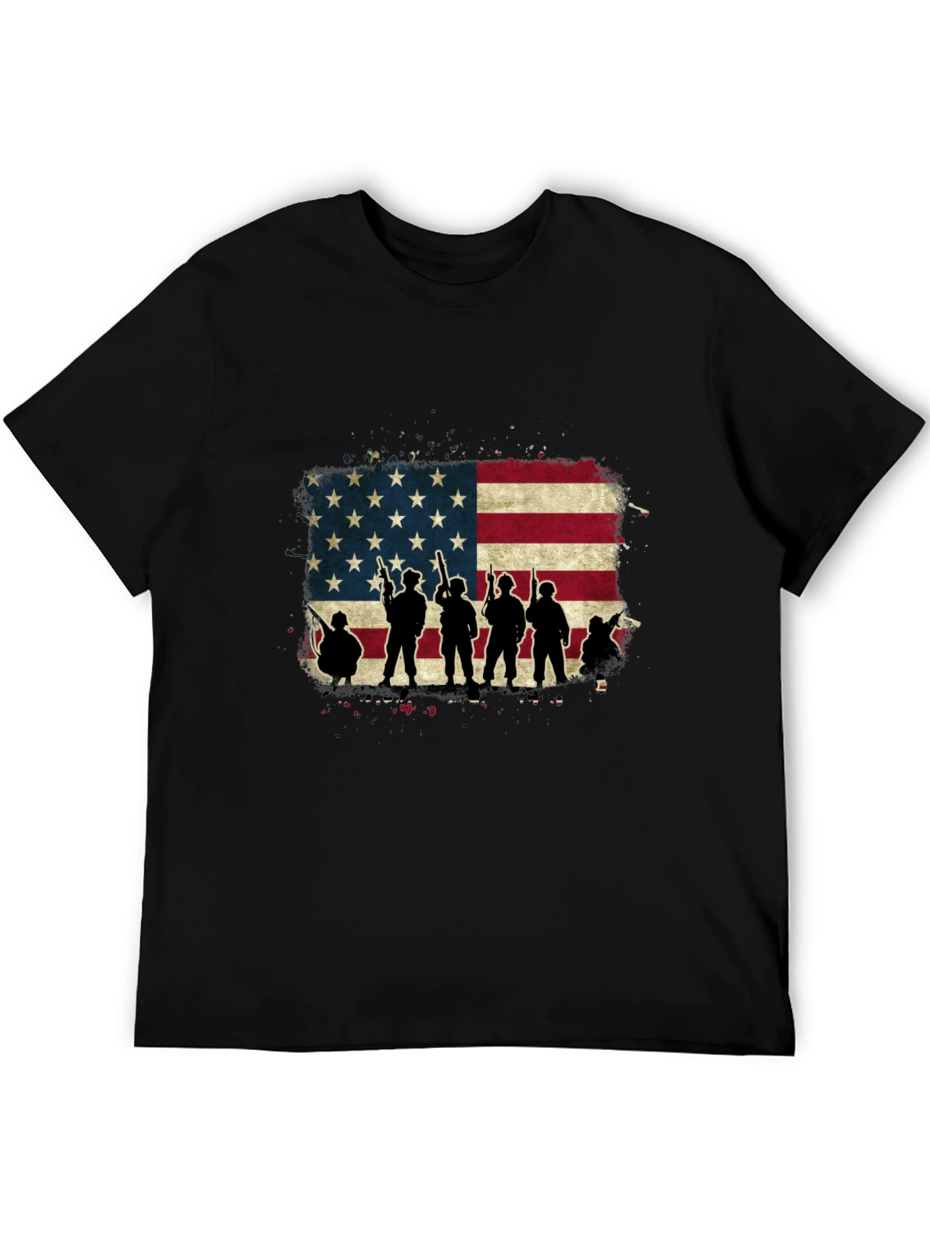 American Flag Soldier Silhouette T-Shirt