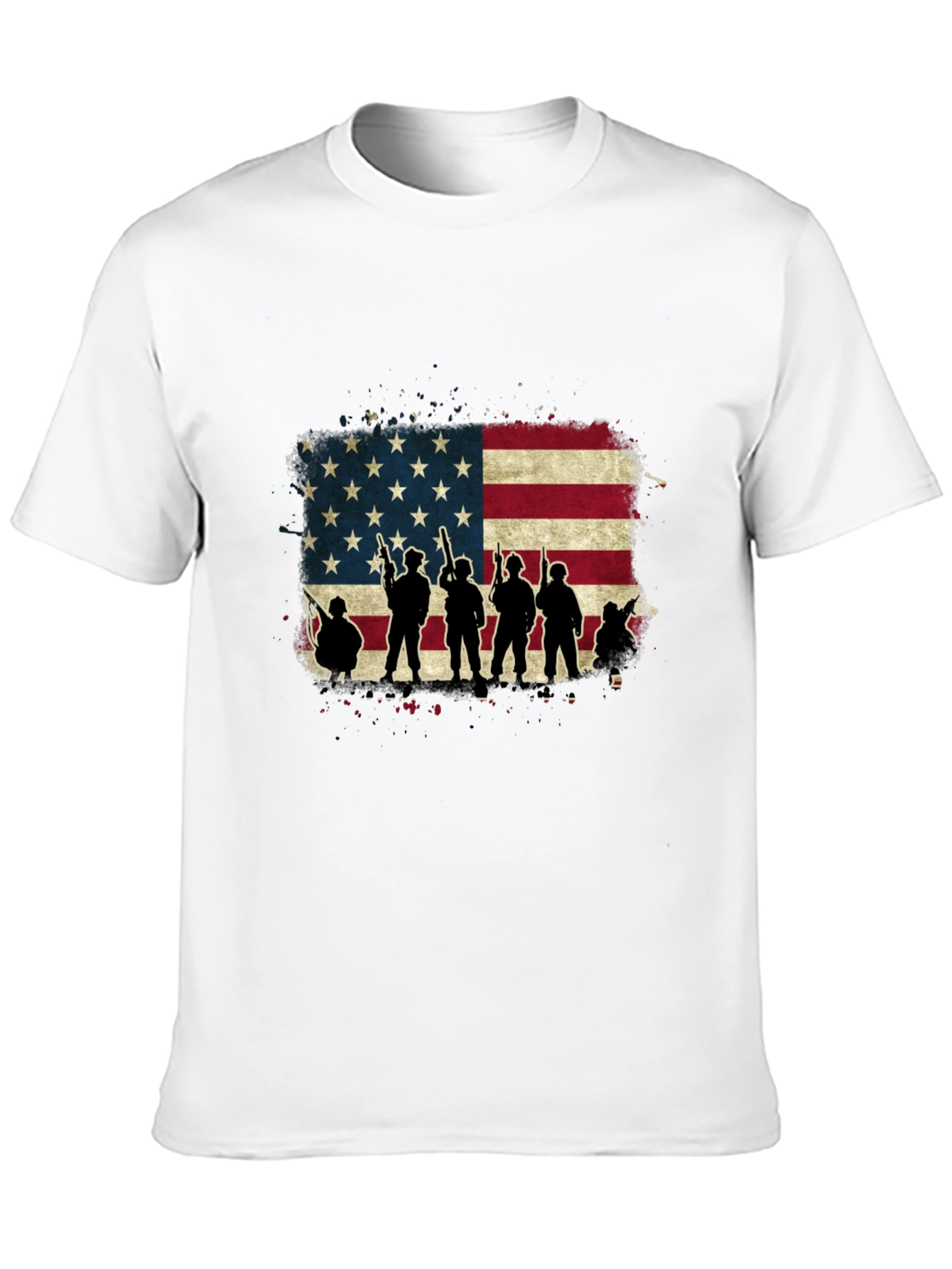 American Flag Soldier Silhouette T-Shirt
