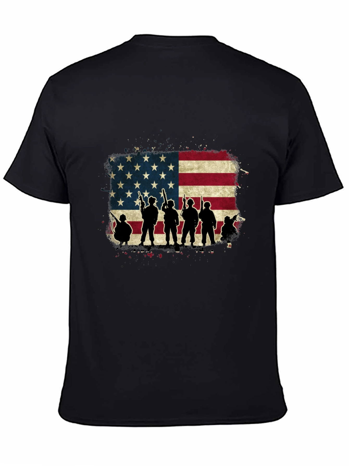 American Flag Soldier Silhouette T-Shirt