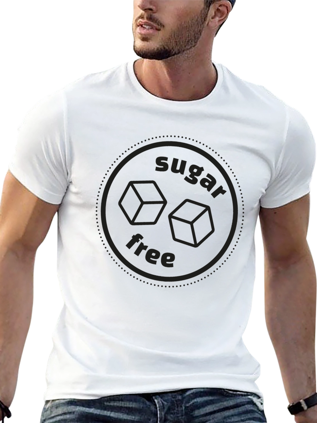 Sugar Free Graphic Tee - Stylish Black Cotton T-Shirt