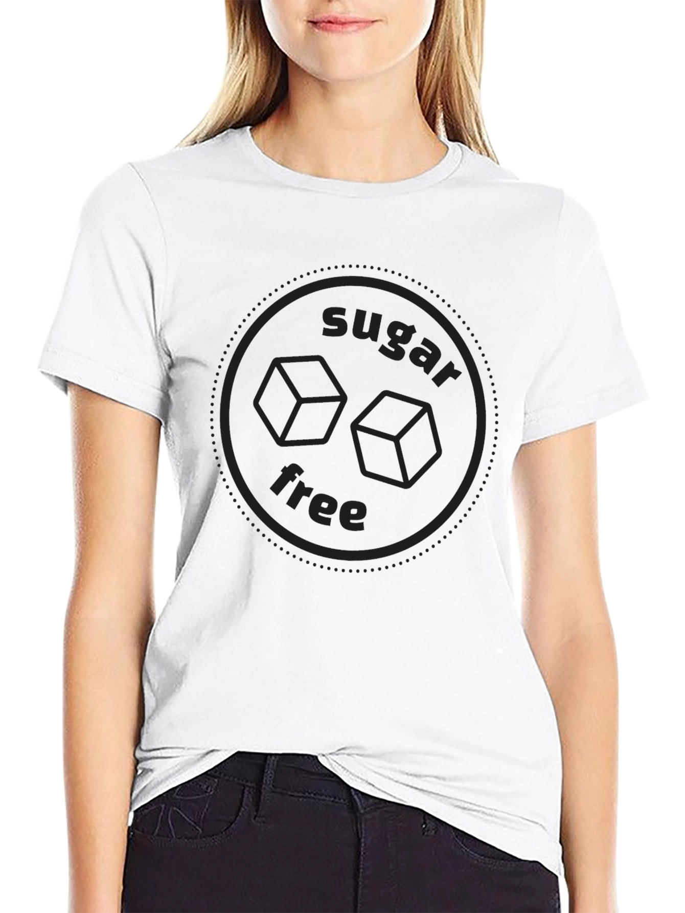 Sugar Free Graphic Tee - Stylish Black Cotton T-Shirt