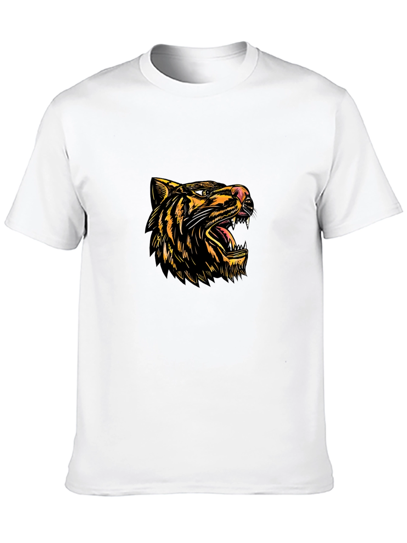 Tiger Graphic Black T-Shirt - Bold Animal Print Tee
