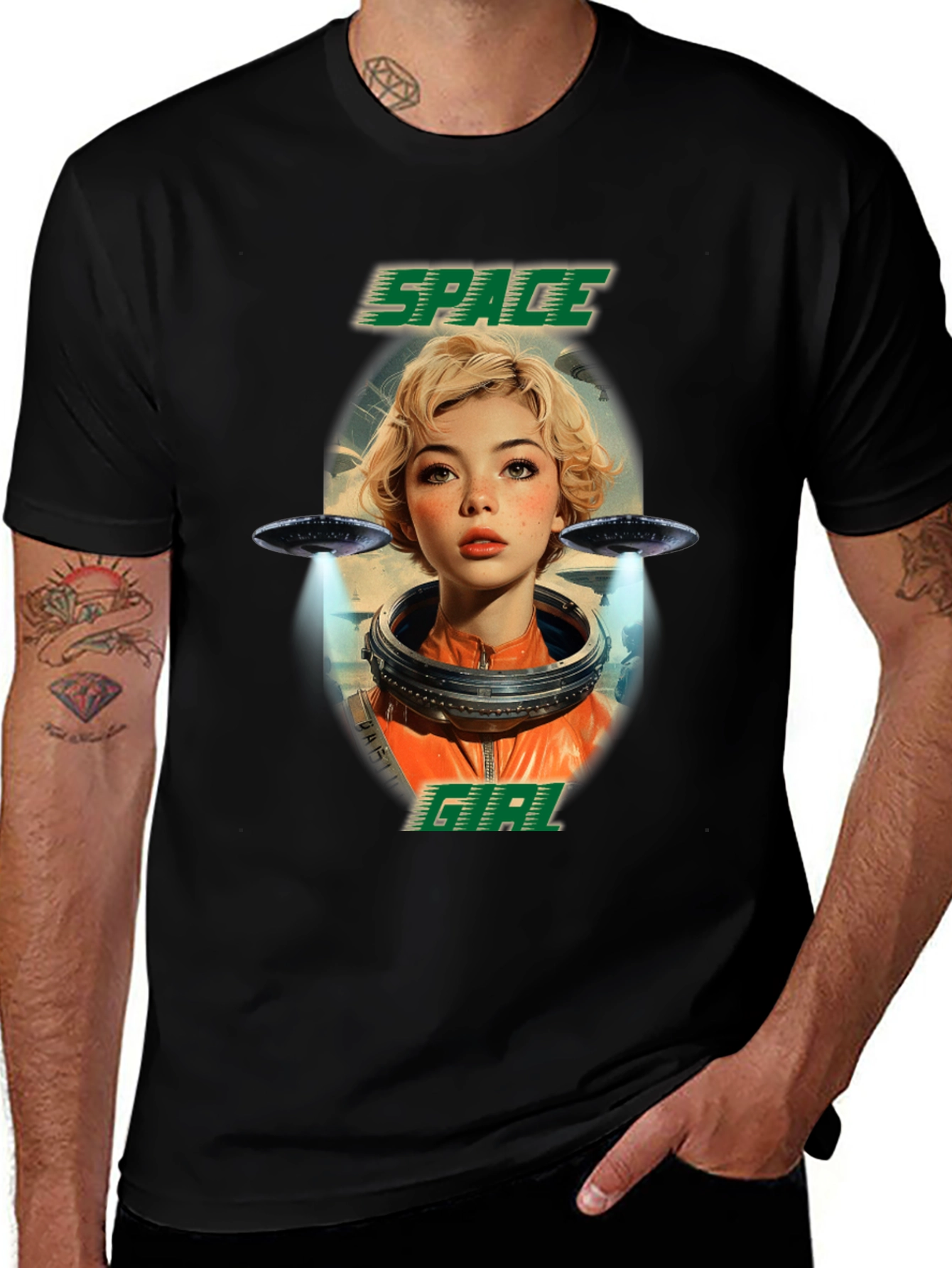 Space Girl Graphic T-Shirt - Trendy Sci-Fi Tee