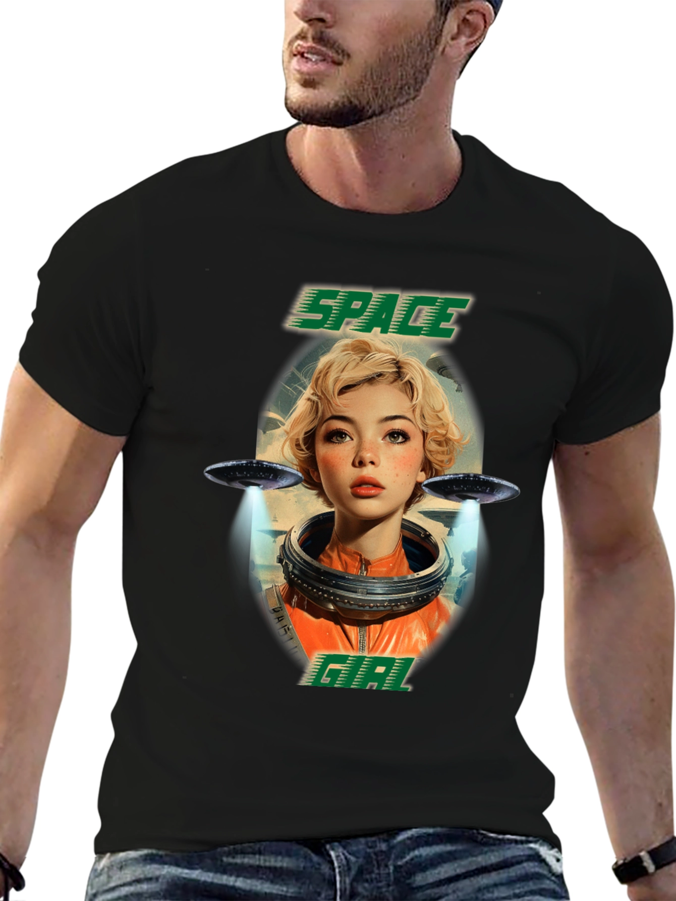 Space Girl Graphic T-Shirt - Trendy Sci-Fi Tee