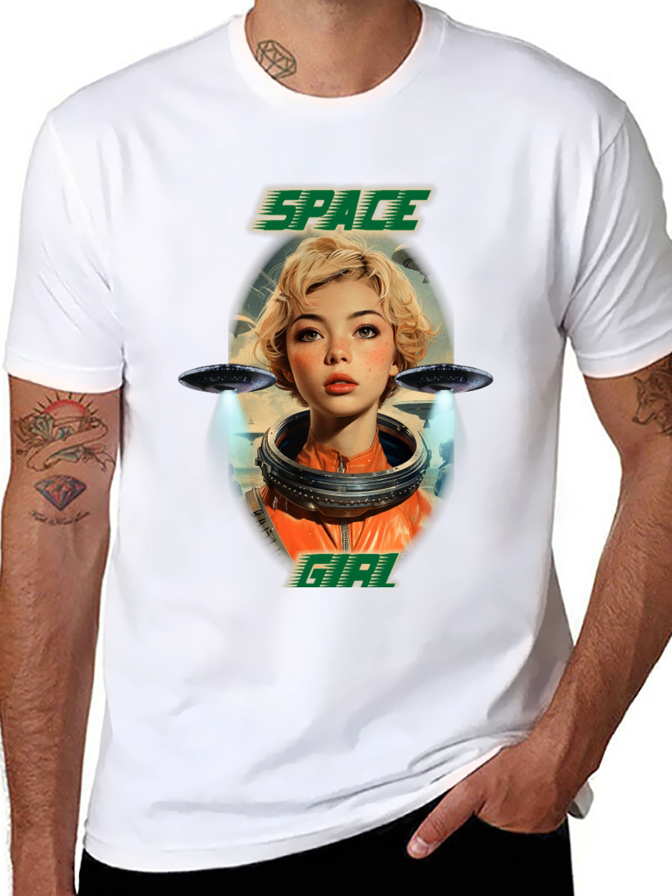 Space Girl Graphic T-Shirt - Trendy Sci-Fi Tee