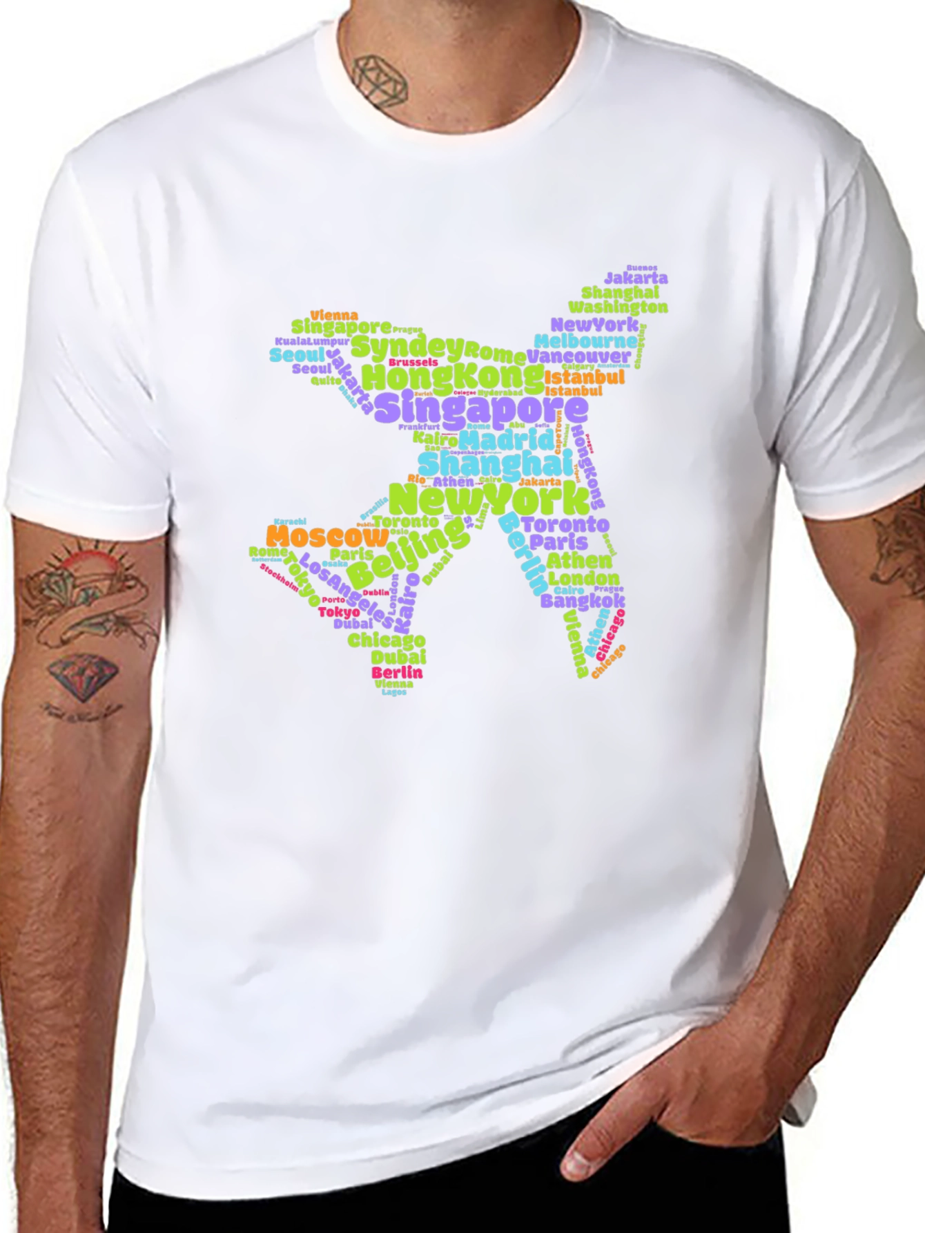 Travelers Cities Airplane Graphic Tee