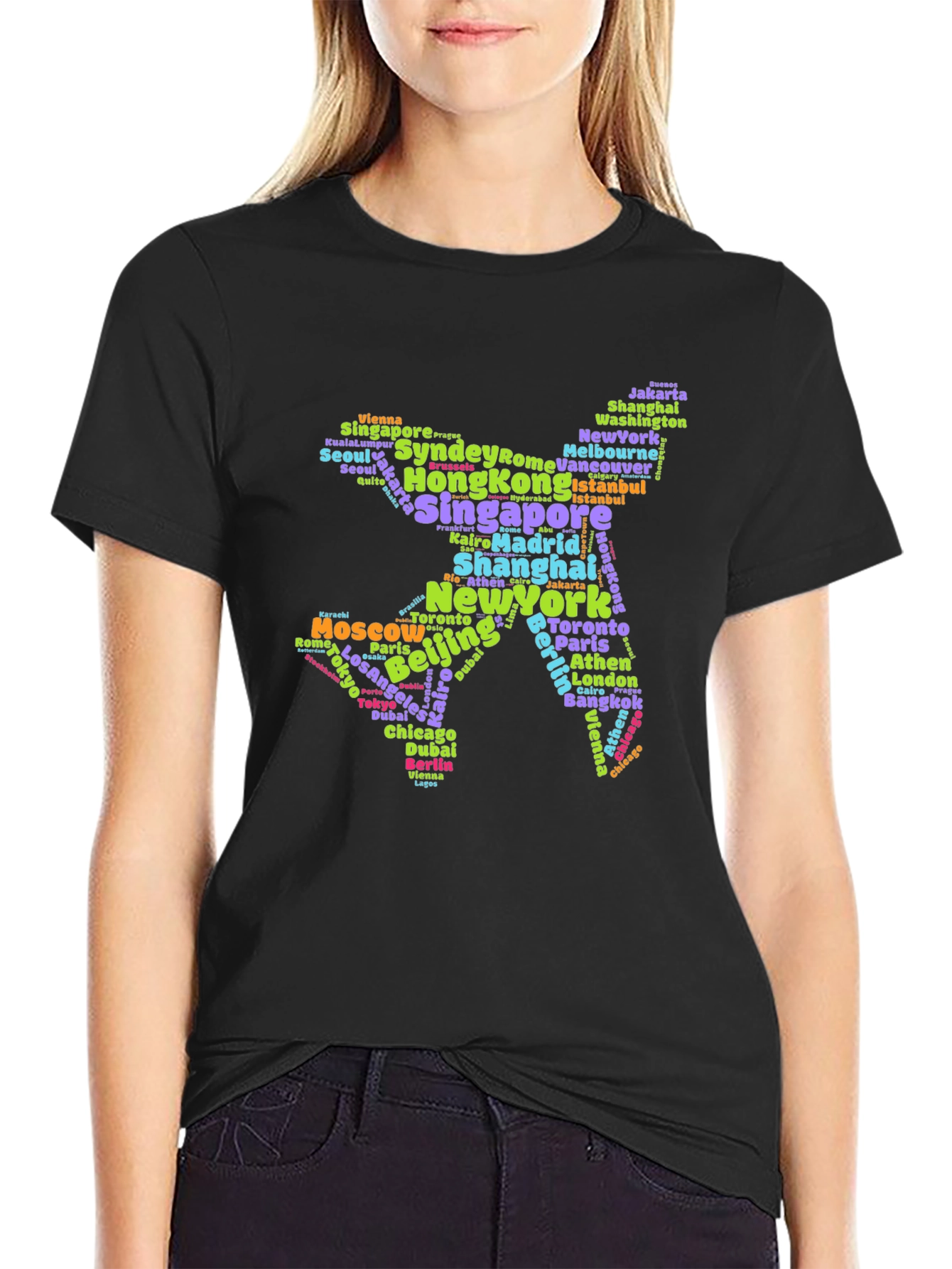Travelers Cities Airplane Graphic Tee