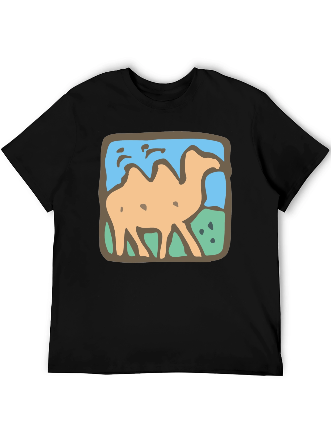 Camel Graphic Tee - Stylish Mens Black T-Shirt