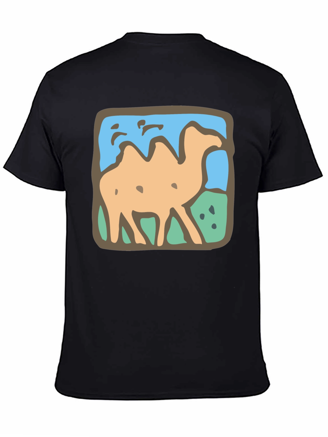 Camel Graphic Tee - Stylish Mens Black T-Shirt