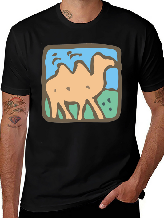 Camel Graphic Tee - Stylish Mens Black T-Shirt