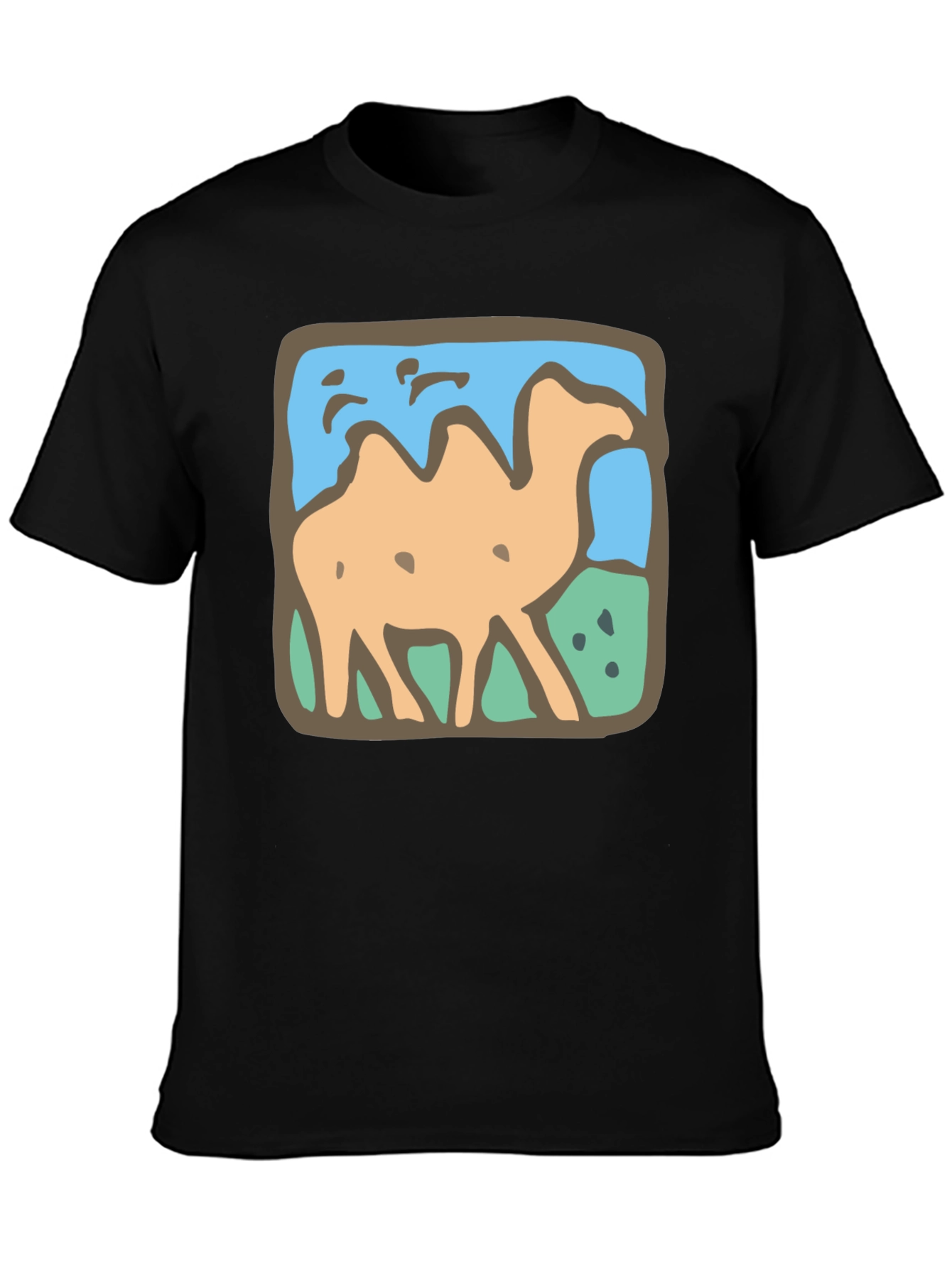 Camel Graphic Tee - Stylish Mens Black T-Shirt