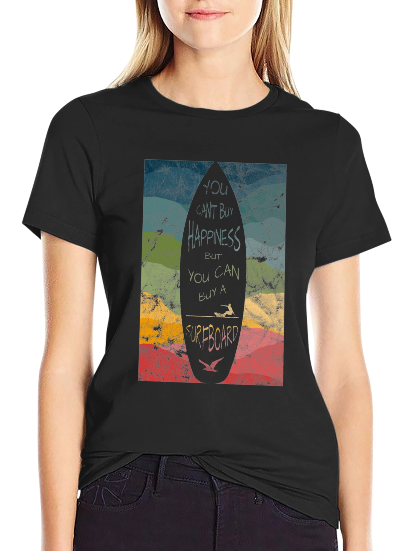 Surfboard Happiness Graphic T-Shirt