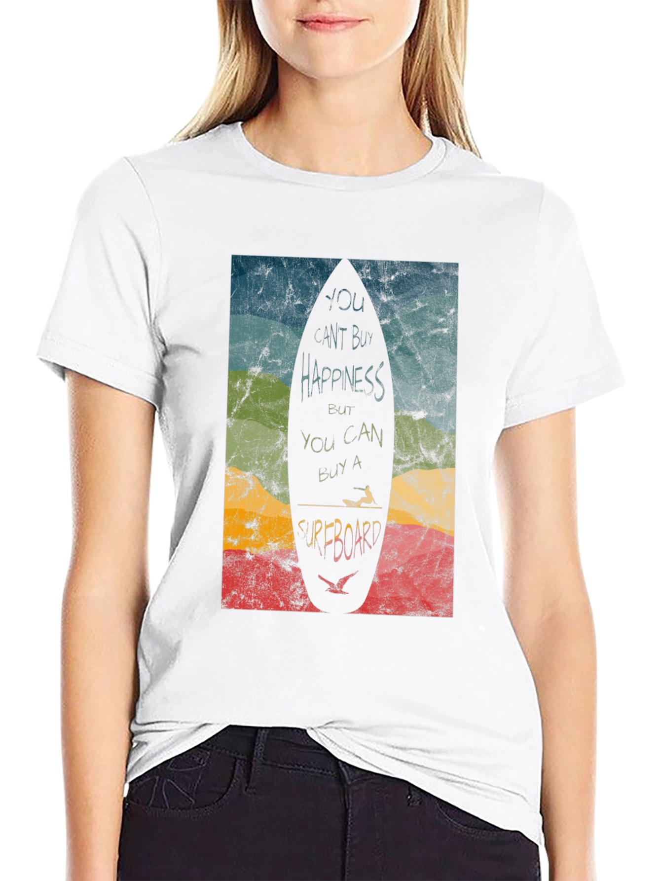 Surfboard Happiness Graphic T-Shirt