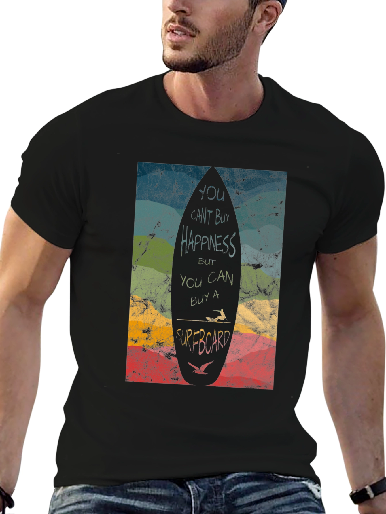 Surfboard Happiness Graphic T-Shirt