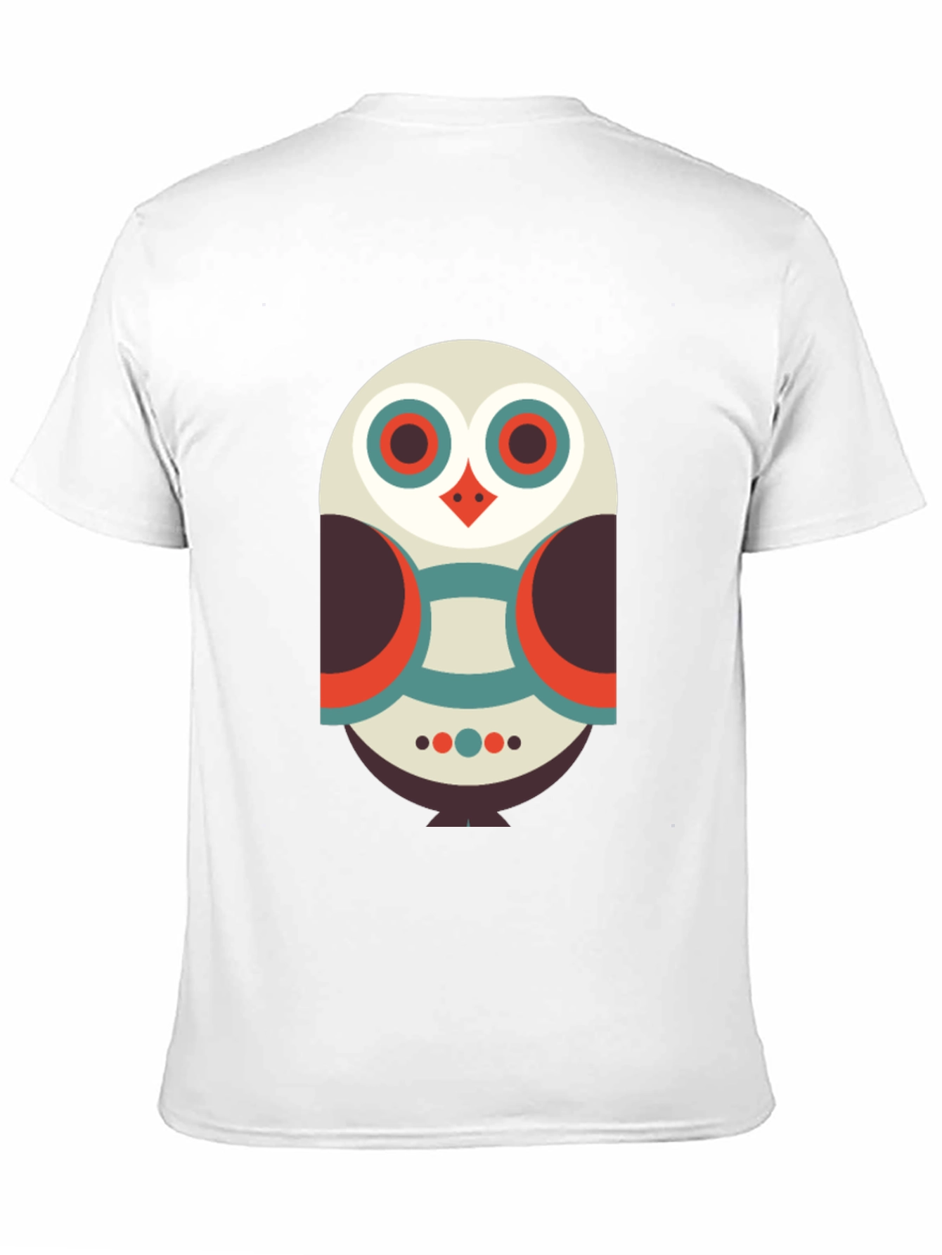 Geometric Owl Graphic Tee - Black