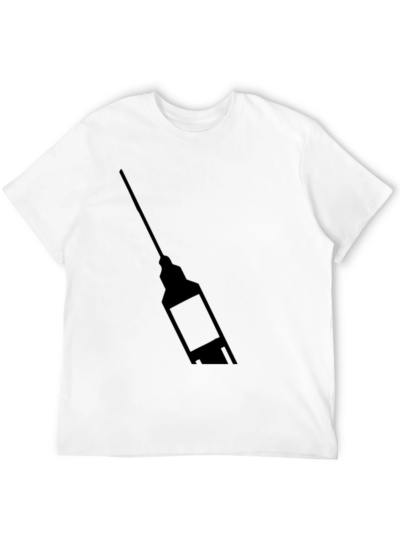 Mens Black Graphic T-Shirt - Syringe Design