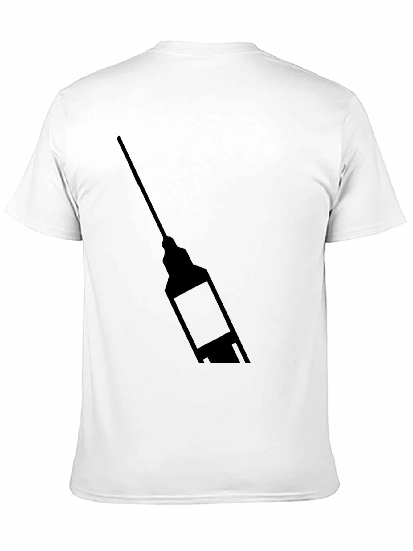 Mens Black Graphic T-Shirt - Syringe Design