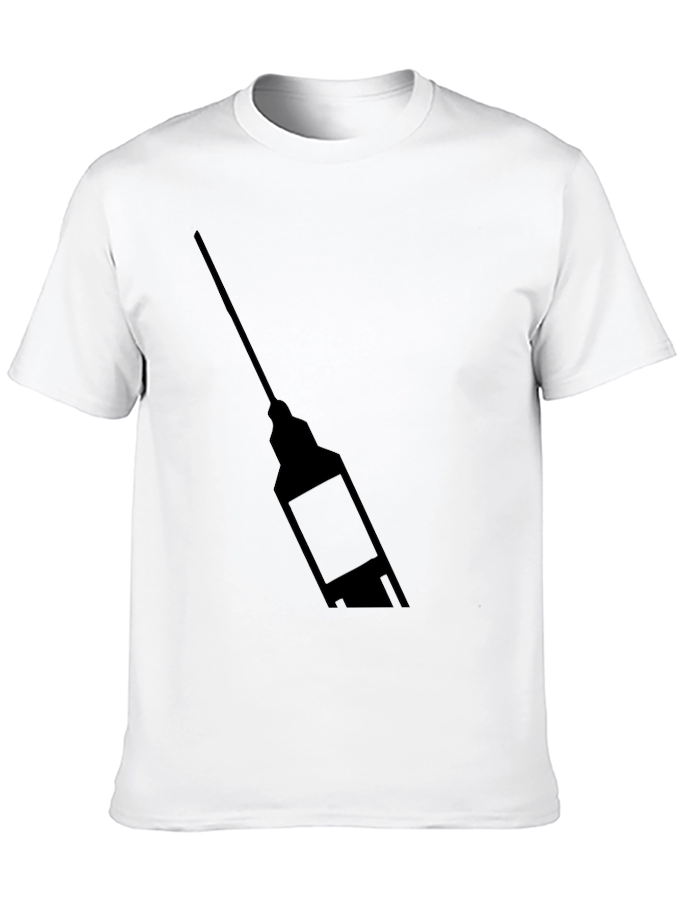 Mens Black Graphic T-Shirt - Syringe Design
