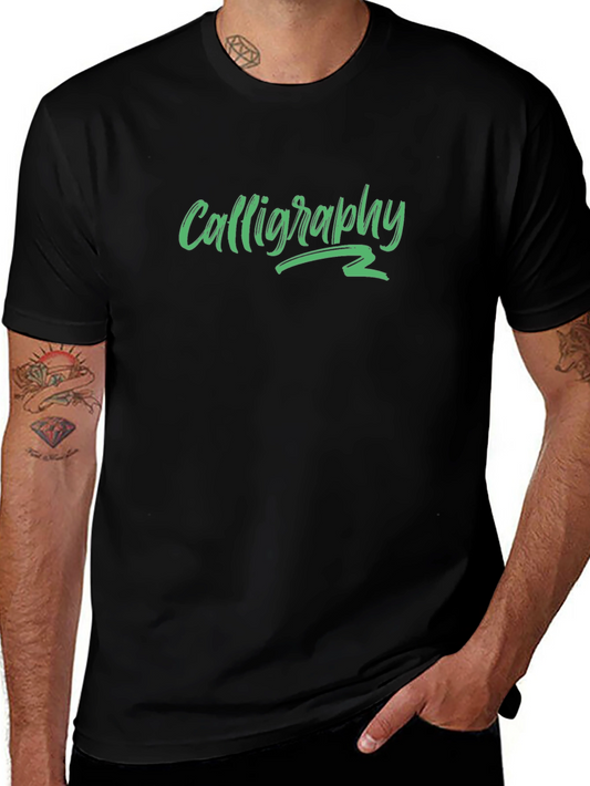 Calligraphy Graphic T-Shirt - Stylish Black Tee