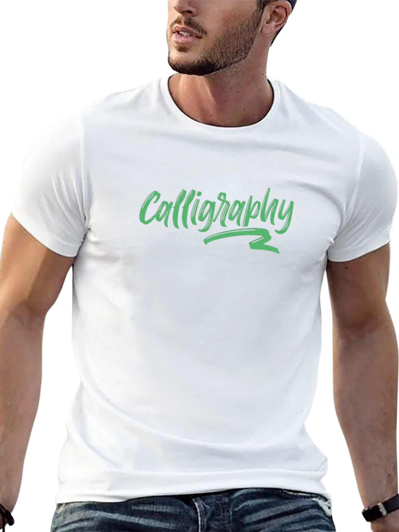 Calligraphy Graphic T-Shirt - Stylish Black Tee