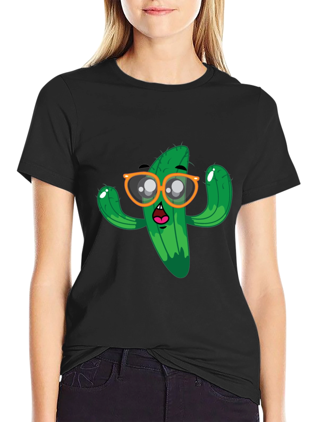 Funny Cactus Graphic Tee - Unisex Black T-Shirt