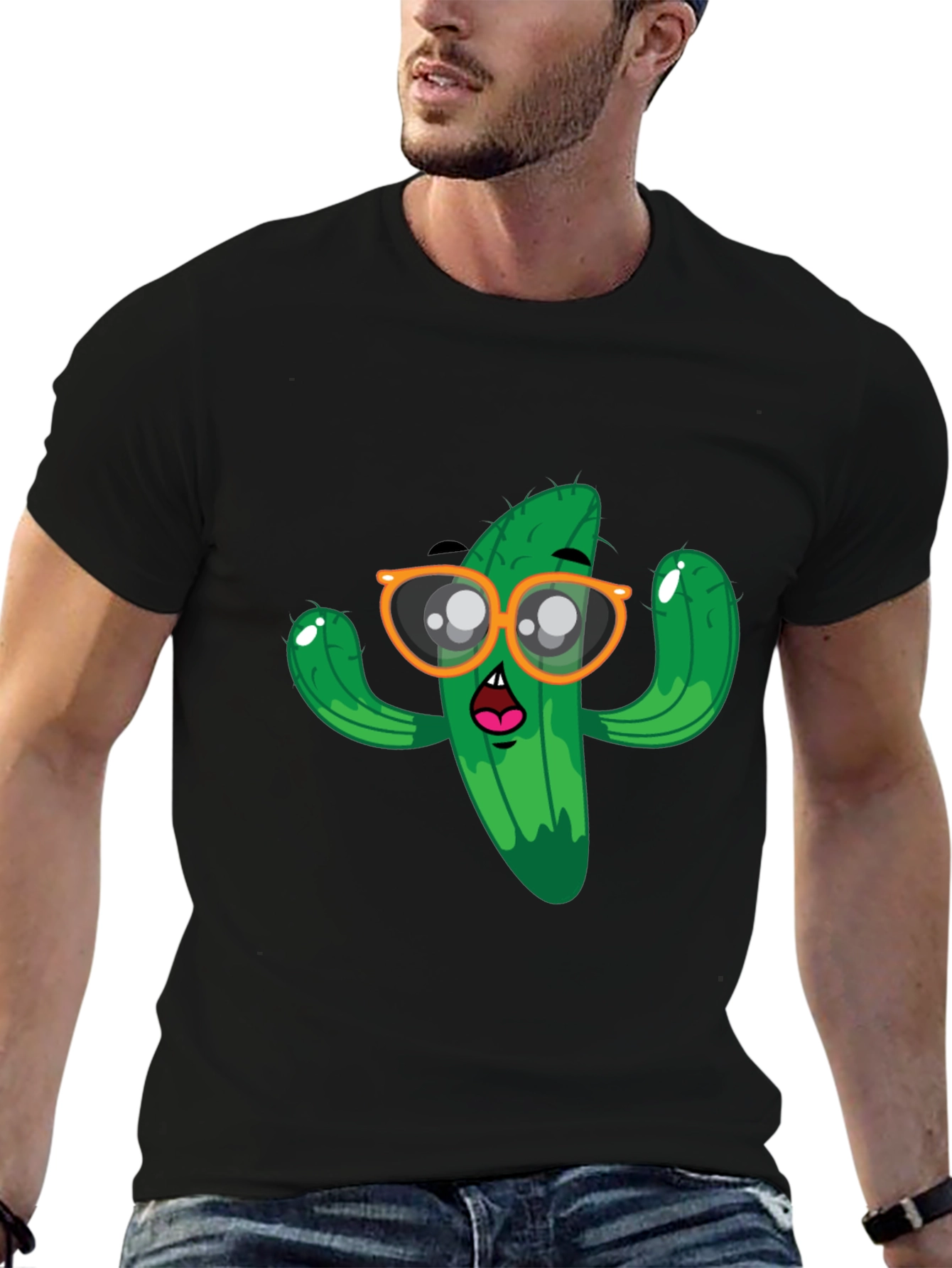 Funny Cactus Graphic Tee - Unisex Black T-Shirt