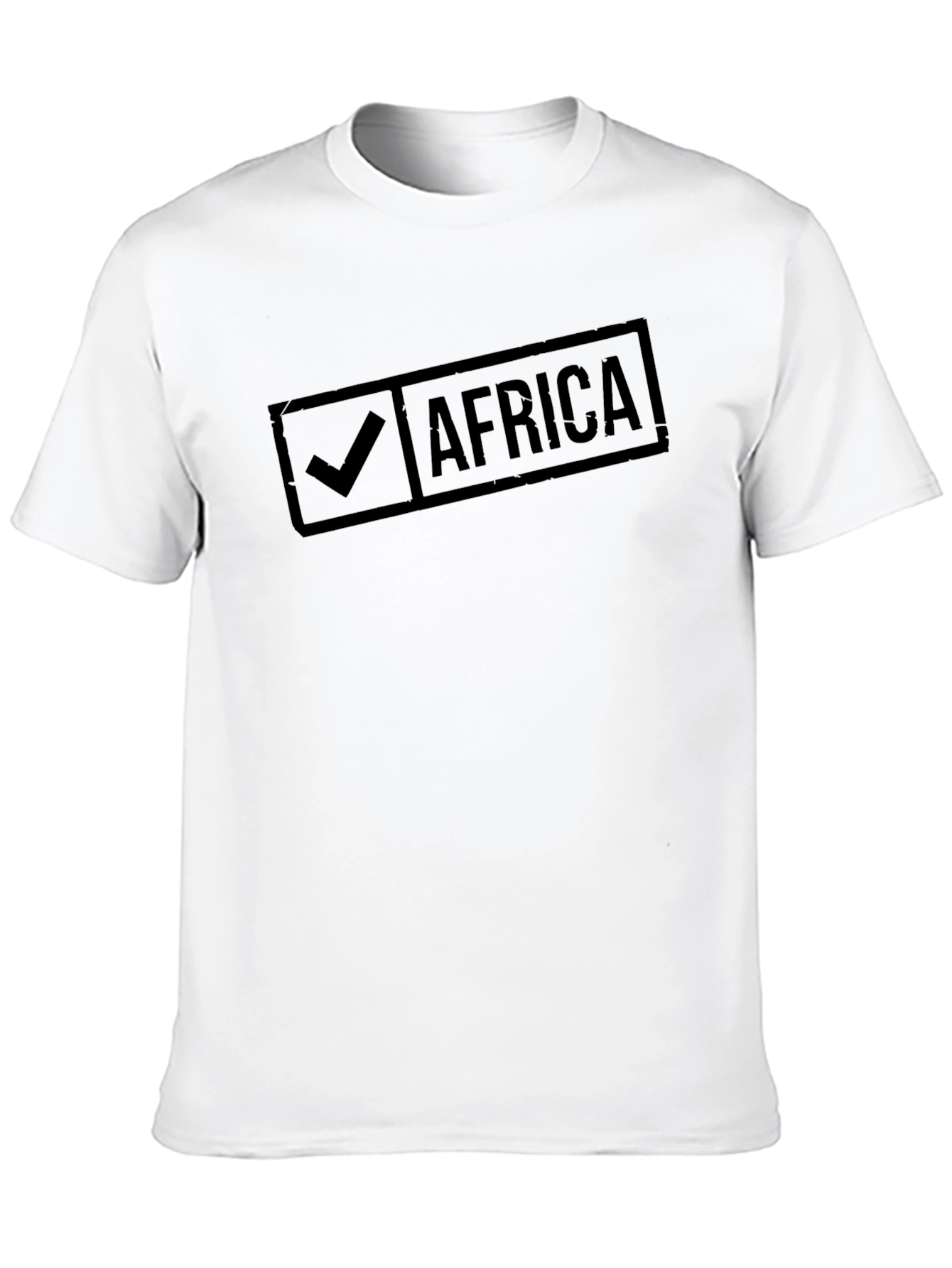 Africa Checkmark Graphic Tee - Black Cotton T-Shirt