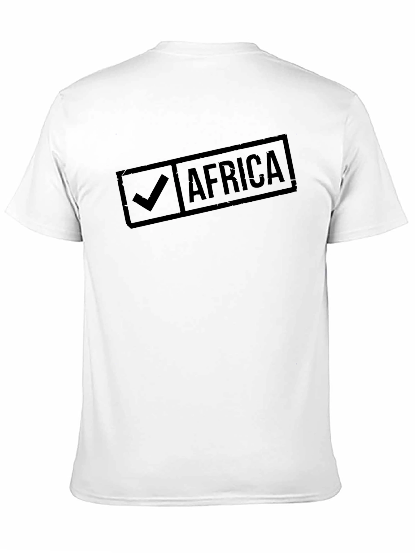Africa Checkmark Graphic Tee - Black Cotton T-Shirt