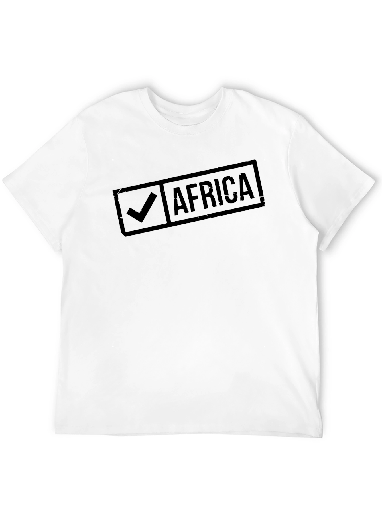 Africa Checkmark Graphic Tee - Black Cotton T-Shirt