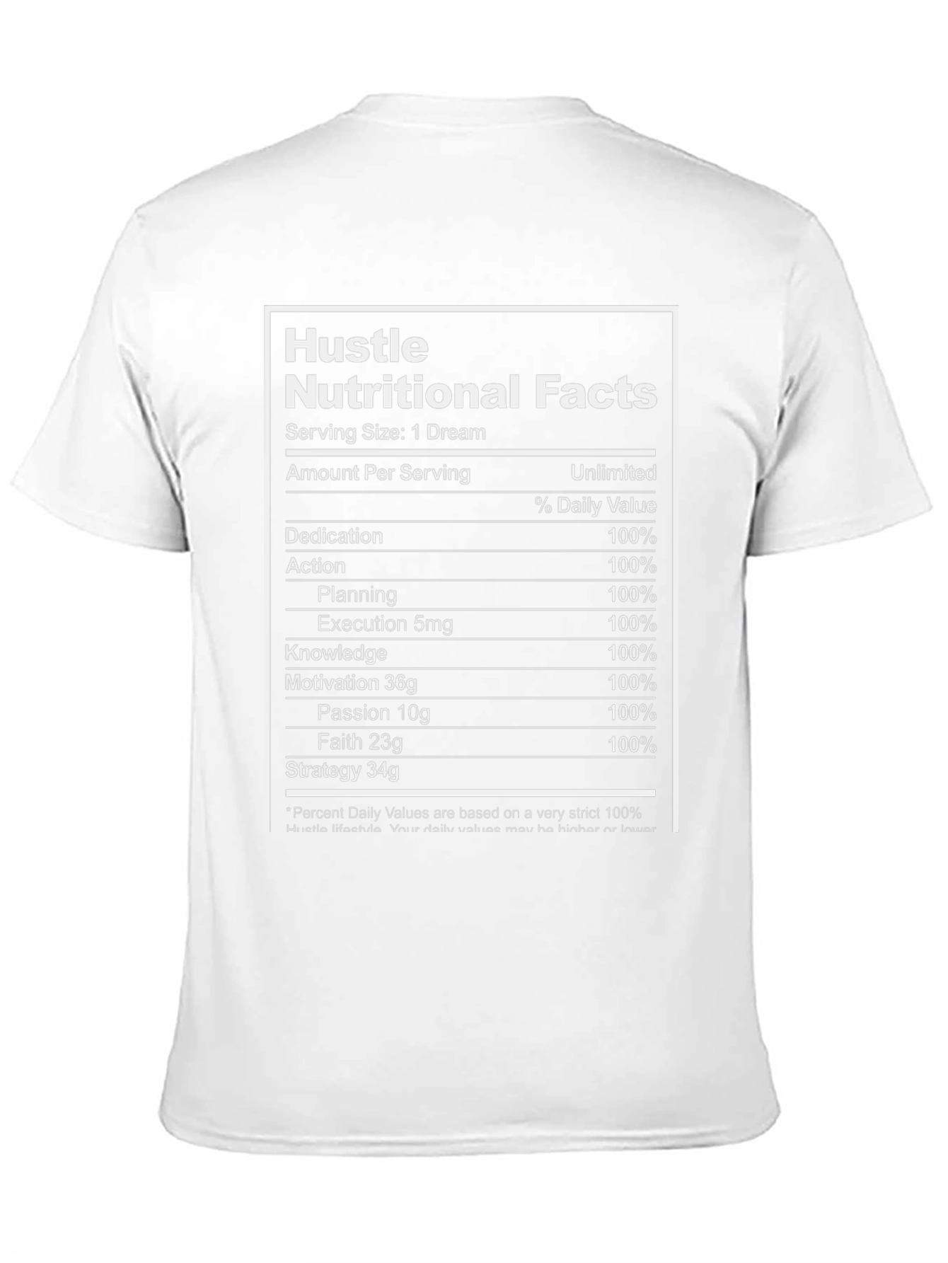 Hustle Nutritional Facts Black T-Shirt - Motivational Dream Apparel
