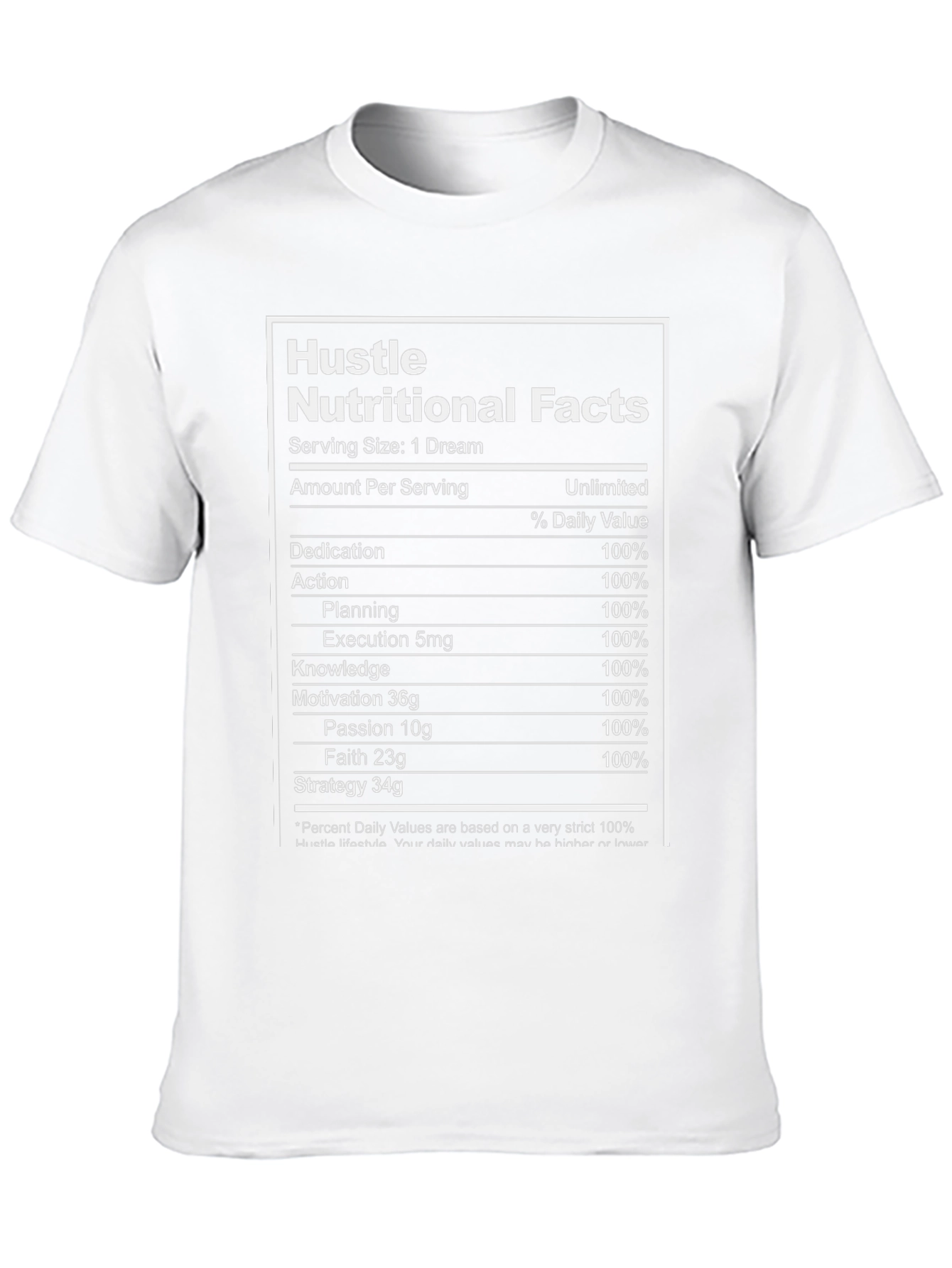 Hustle Nutritional Facts Black T-Shirt - Motivational Dream Apparel