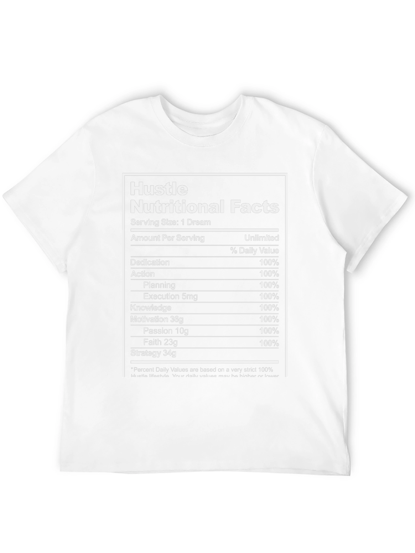 Hustle Nutritional Facts Black T-Shirt - Motivational Dream Apparel