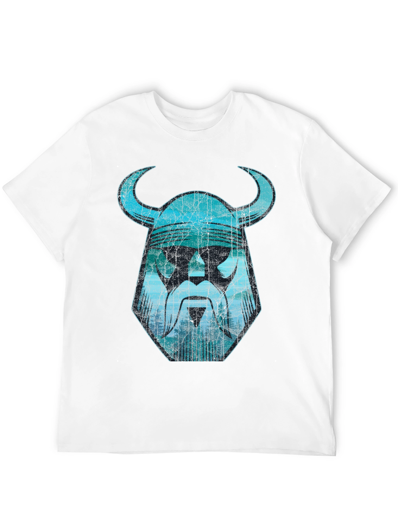 Viking Helmet Graphic Tee - Distressed Design