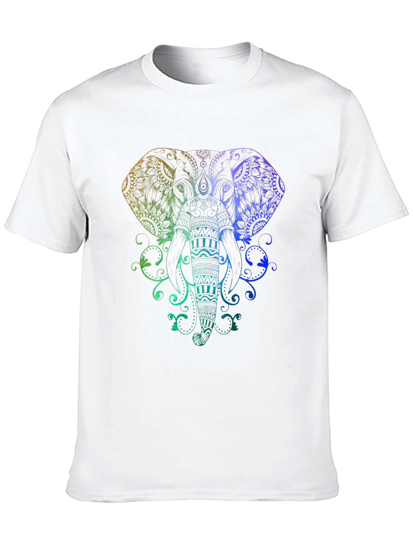 Elephant Mandala Graphic Tee - Black