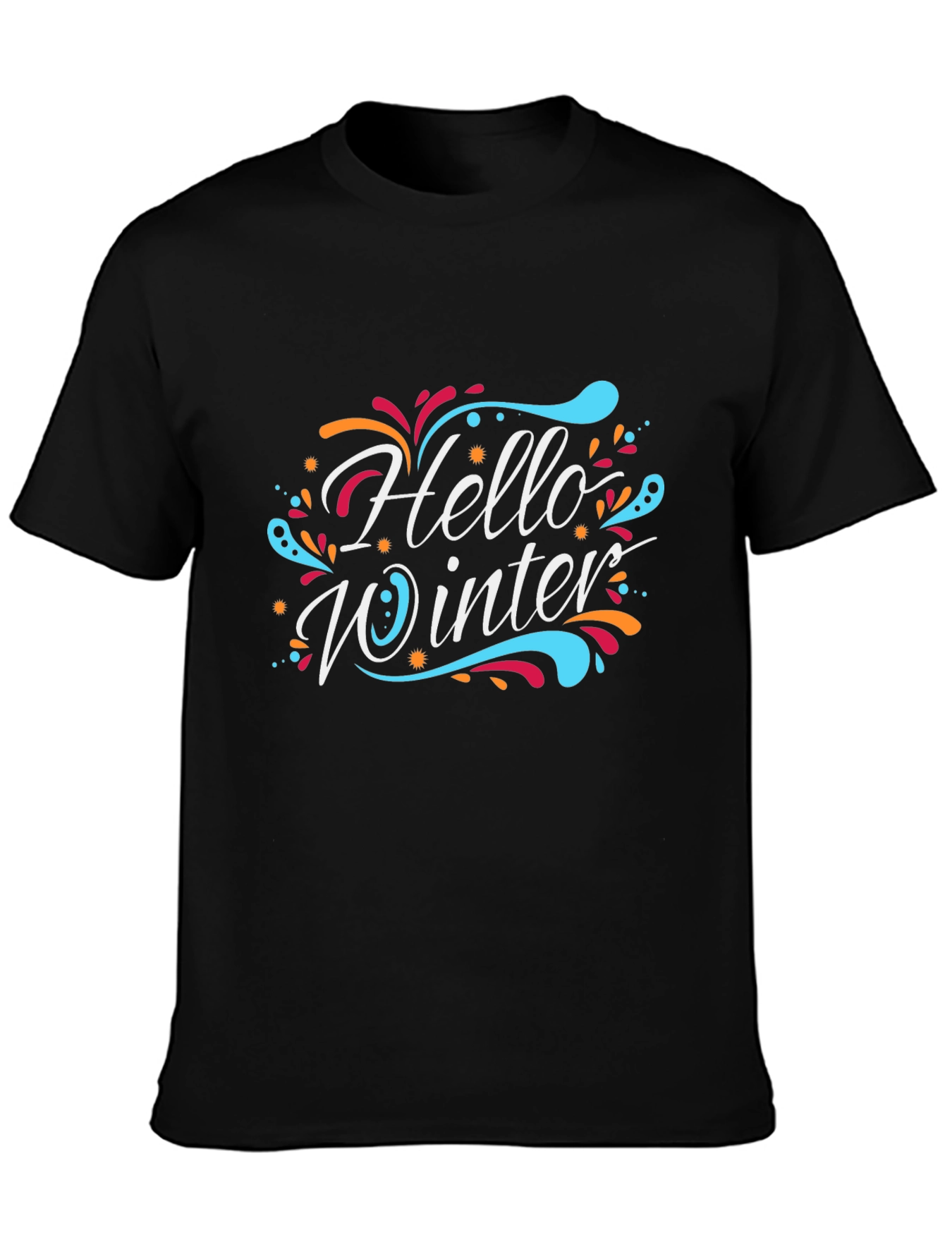 Hello Winter Graphic T-Shirt - Festive Holiday Apparel