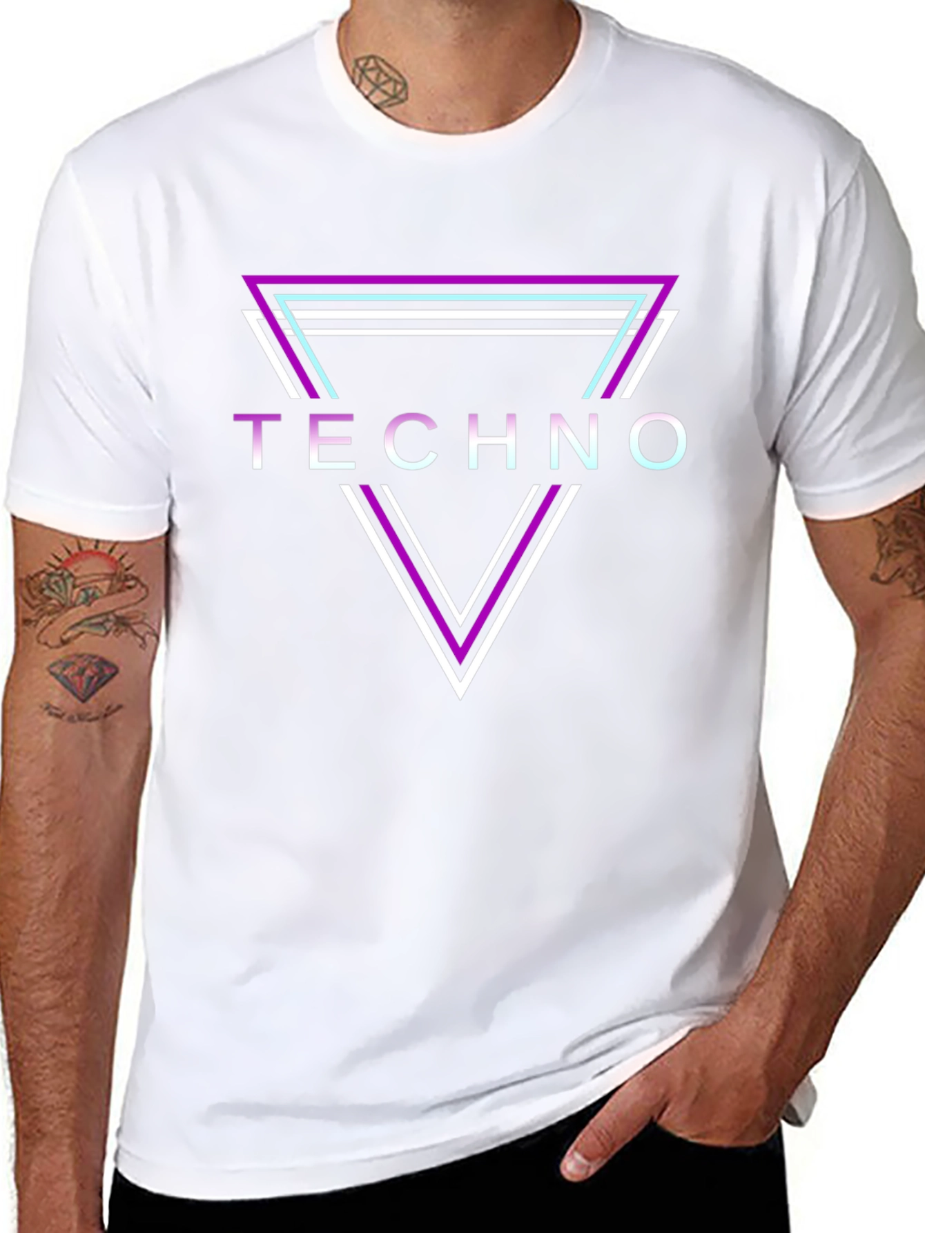 Retro Techno Music T-Shirt - Triangle Design