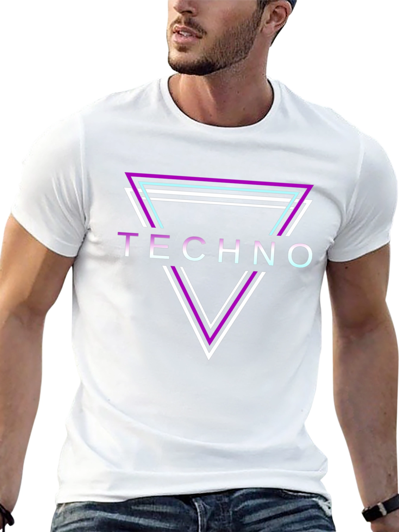 Retro Techno Music T-Shirt - Triangle Design
