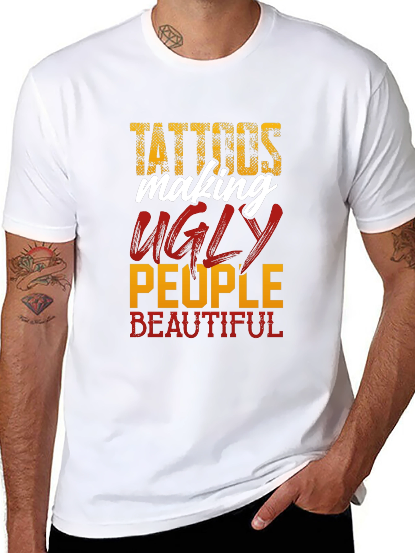 Tattoos Make Ugly People Beautiful Black T-Shirt