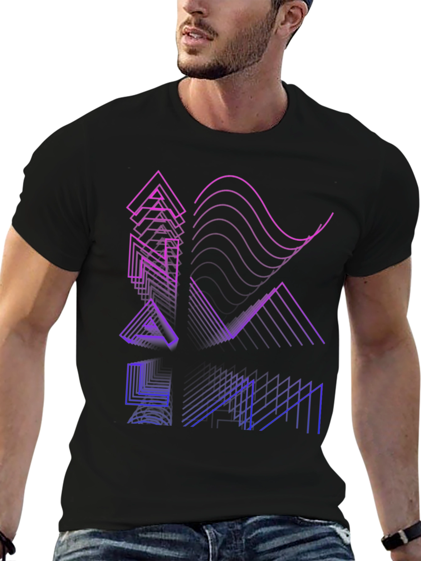 Abstract Graphic Tee - Modern Black T-Shirt