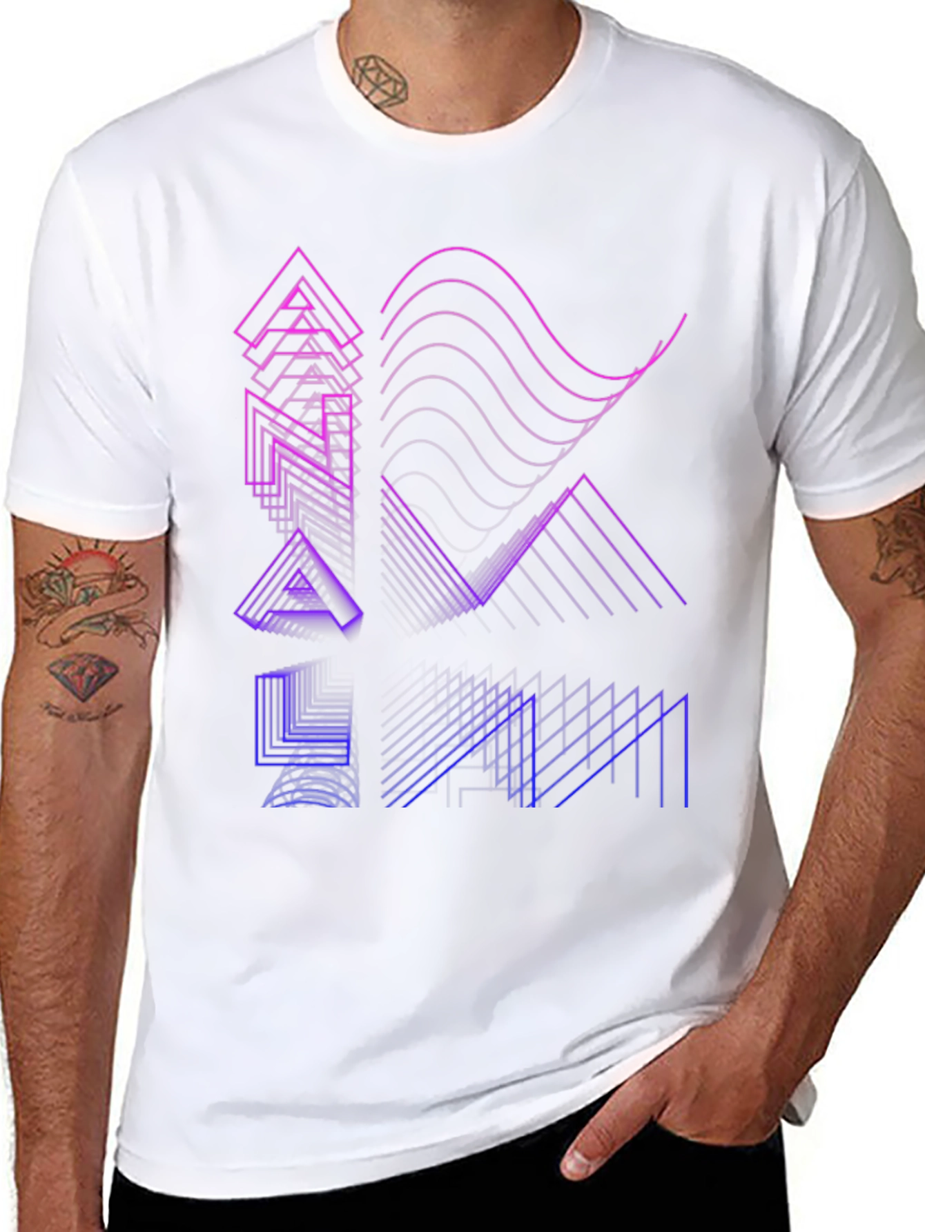 Abstract Graphic Tee - Modern Black T-Shirt