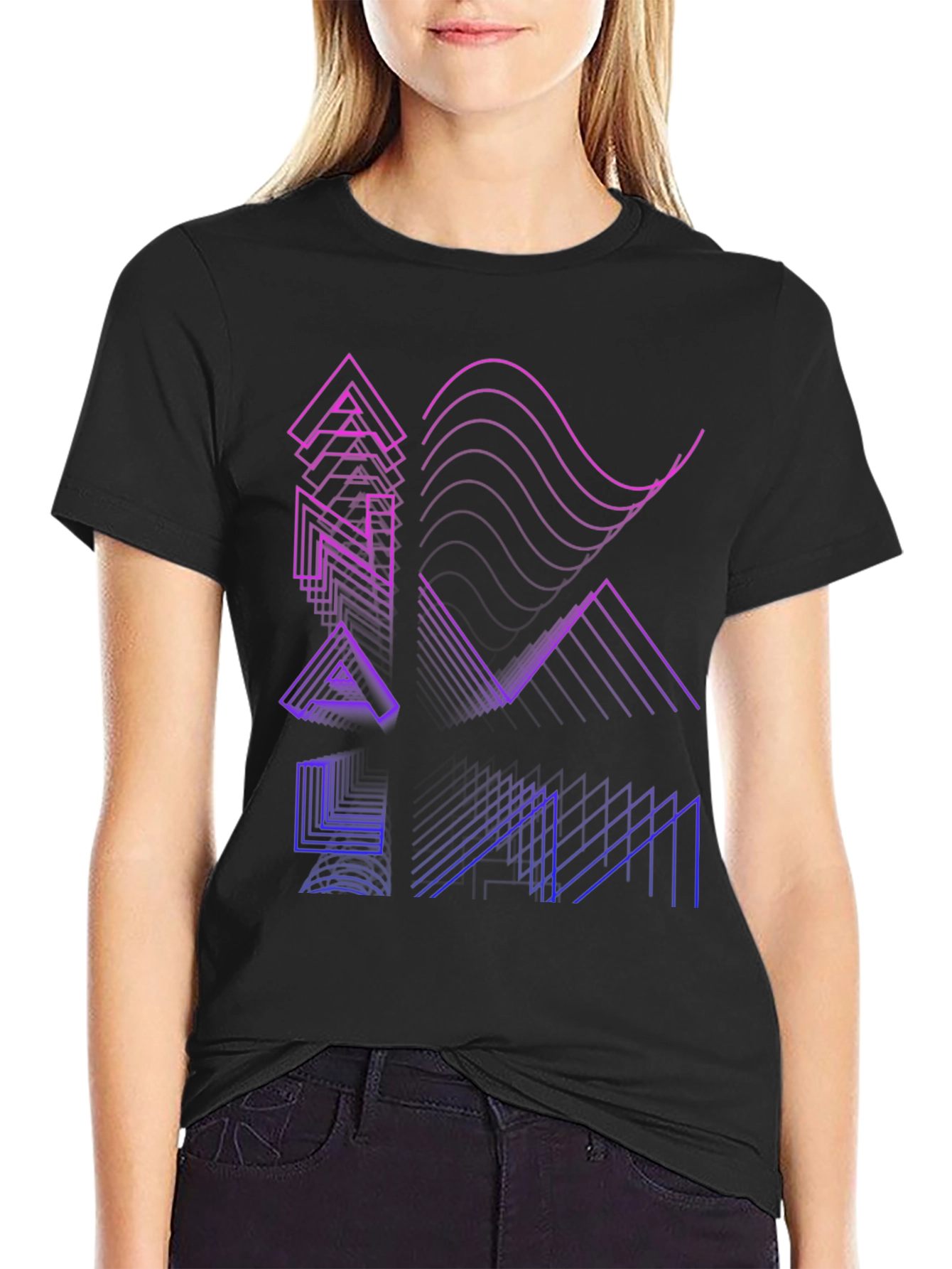 Abstract Graphic Tee - Modern Black T-Shirt