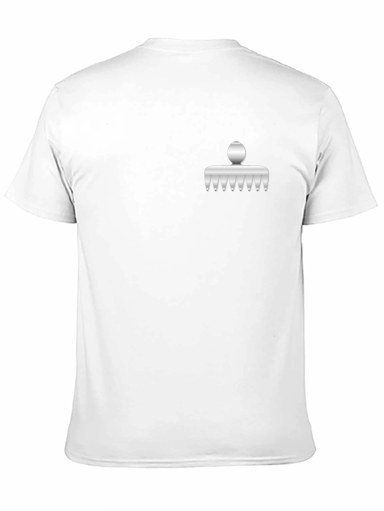 Mens Black T-Shirt with Novelty Comb Design
