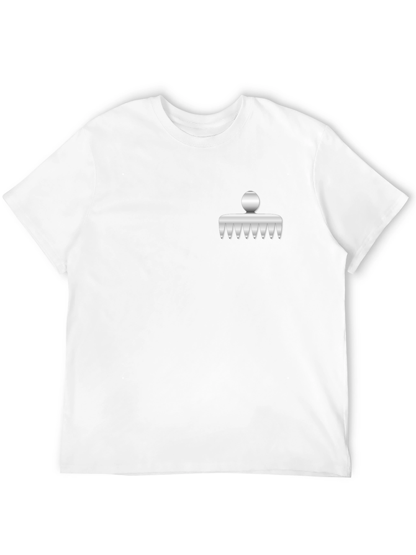Mens Black T-Shirt with Novelty Comb Design