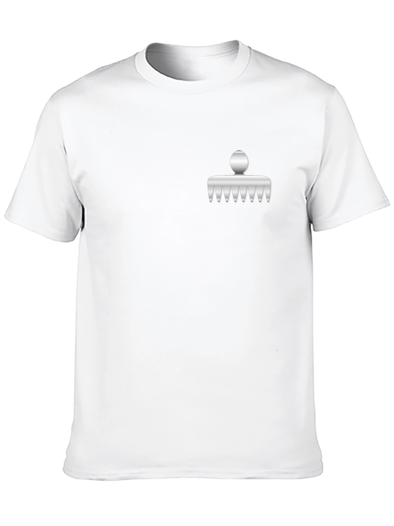 Mens Black T-Shirt with Novelty Comb Design