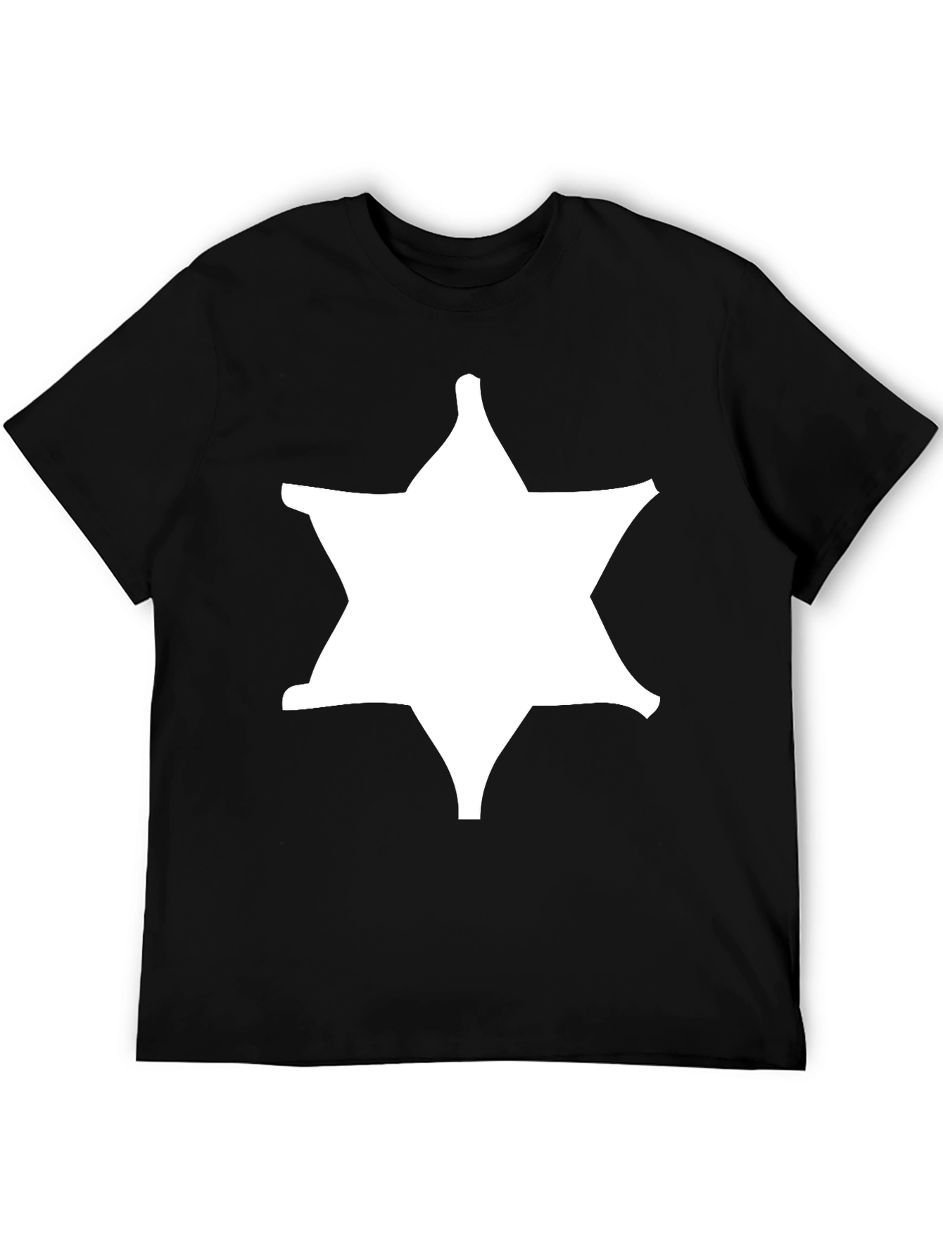 Sheriff Star Graphic Tee - Black Cotton Blend Shirt
