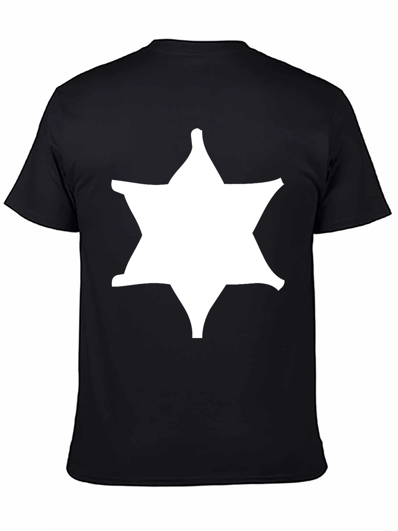 Sheriff Star Graphic Tee - Black Cotton Blend Shirt