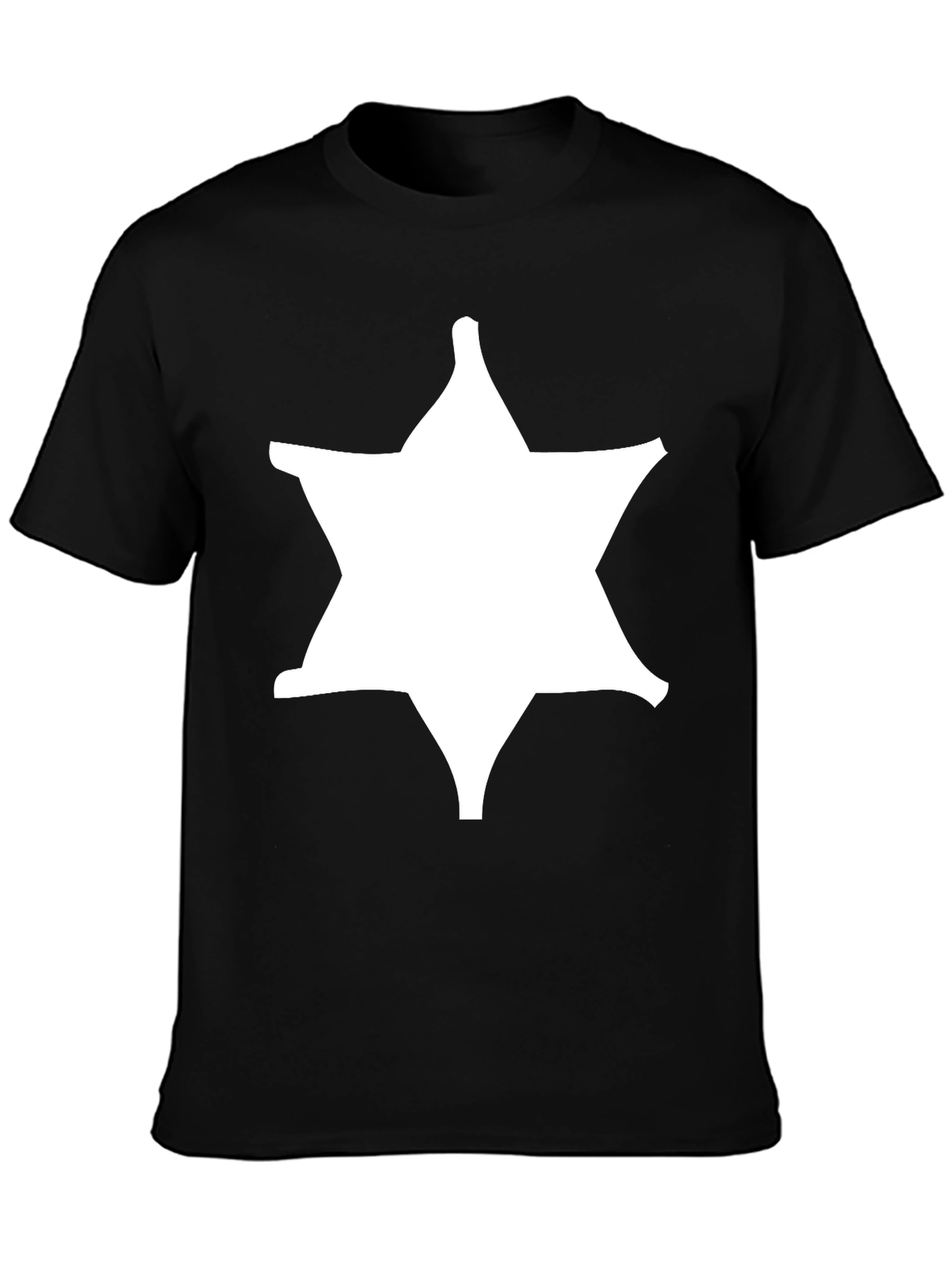 Sheriff Star Graphic Tee - Black Cotton Blend Shirt