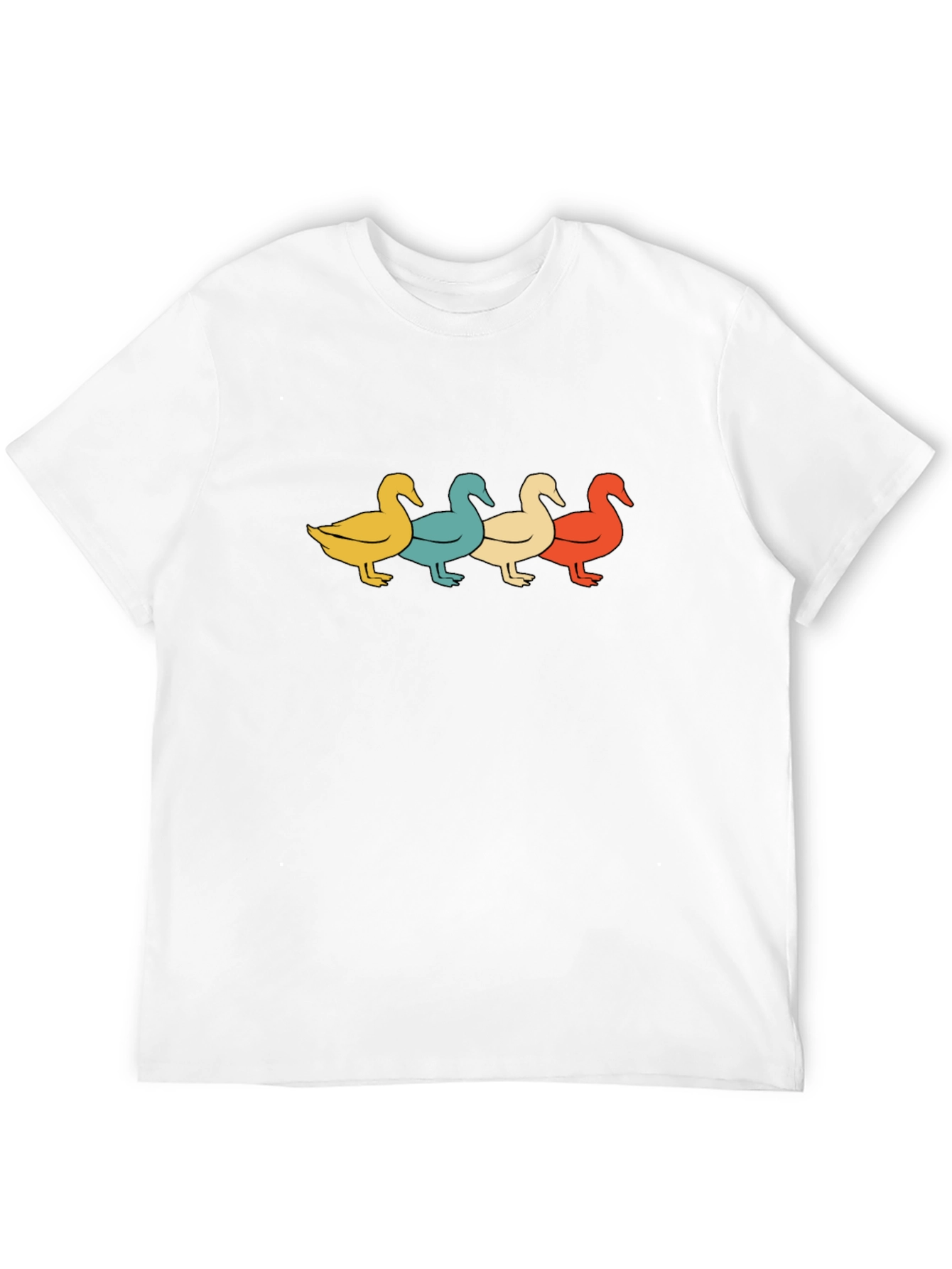 Retro Duck T-Shirt: Four Ducks in a Row