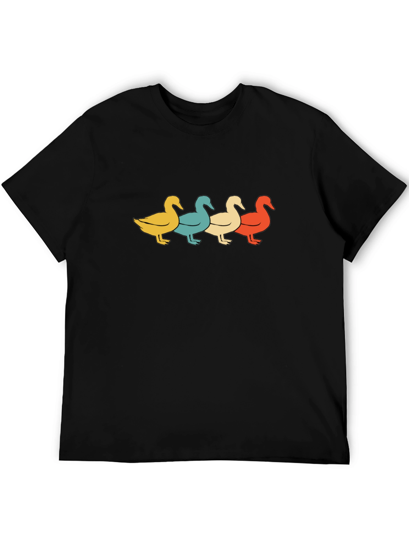 Retro Duck T-Shirt: Four Ducks in a Row