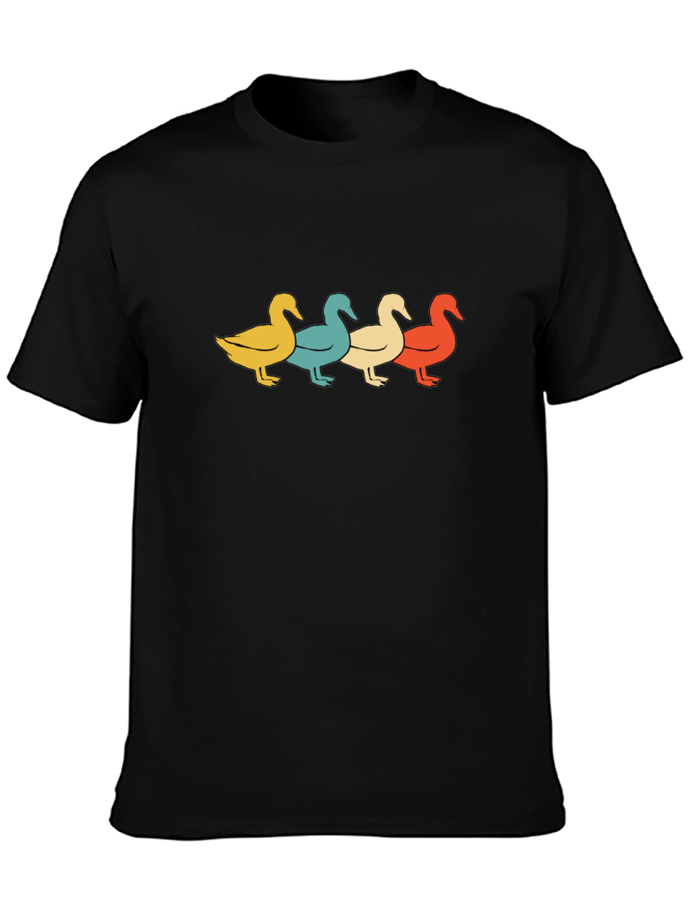 Retro Duck T-Shirt: Four Ducks in a Row